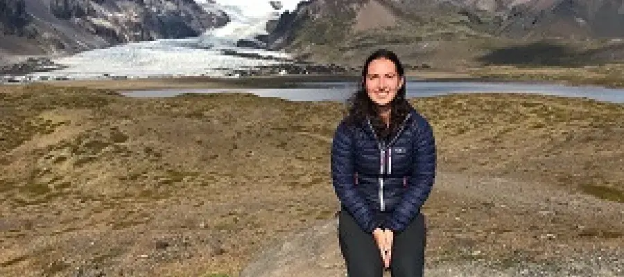 Polly in Iceland during fieldwork