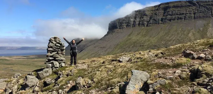 Emma during her fieldwork in Iceland