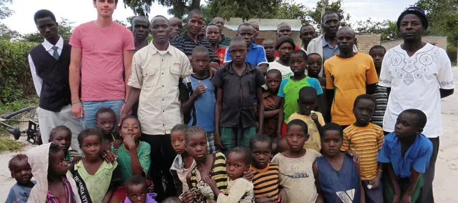 Warwick on fieldwork in Zambia