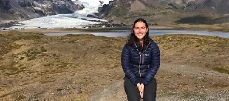 Polly in Iceland during fieldwork