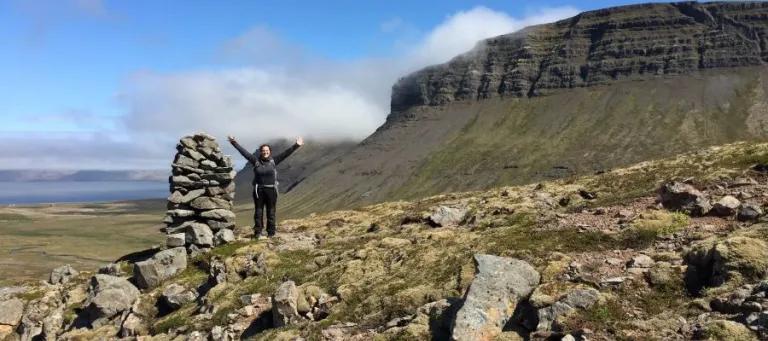 Emma during her fieldwork in Iceland