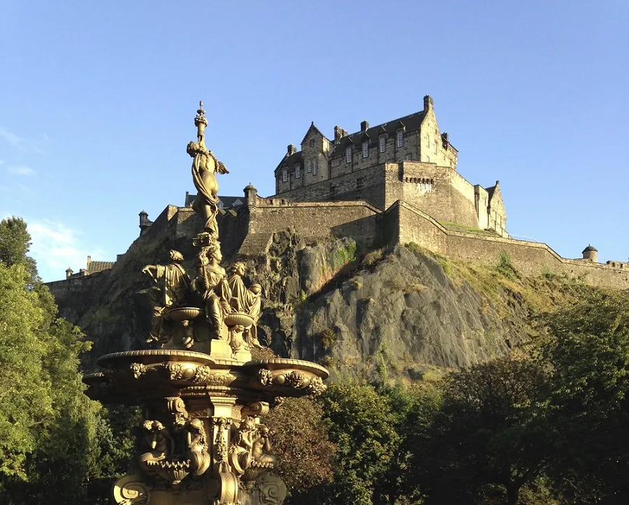Edinburgh Castle Viewed from the Princes Street Gardens
