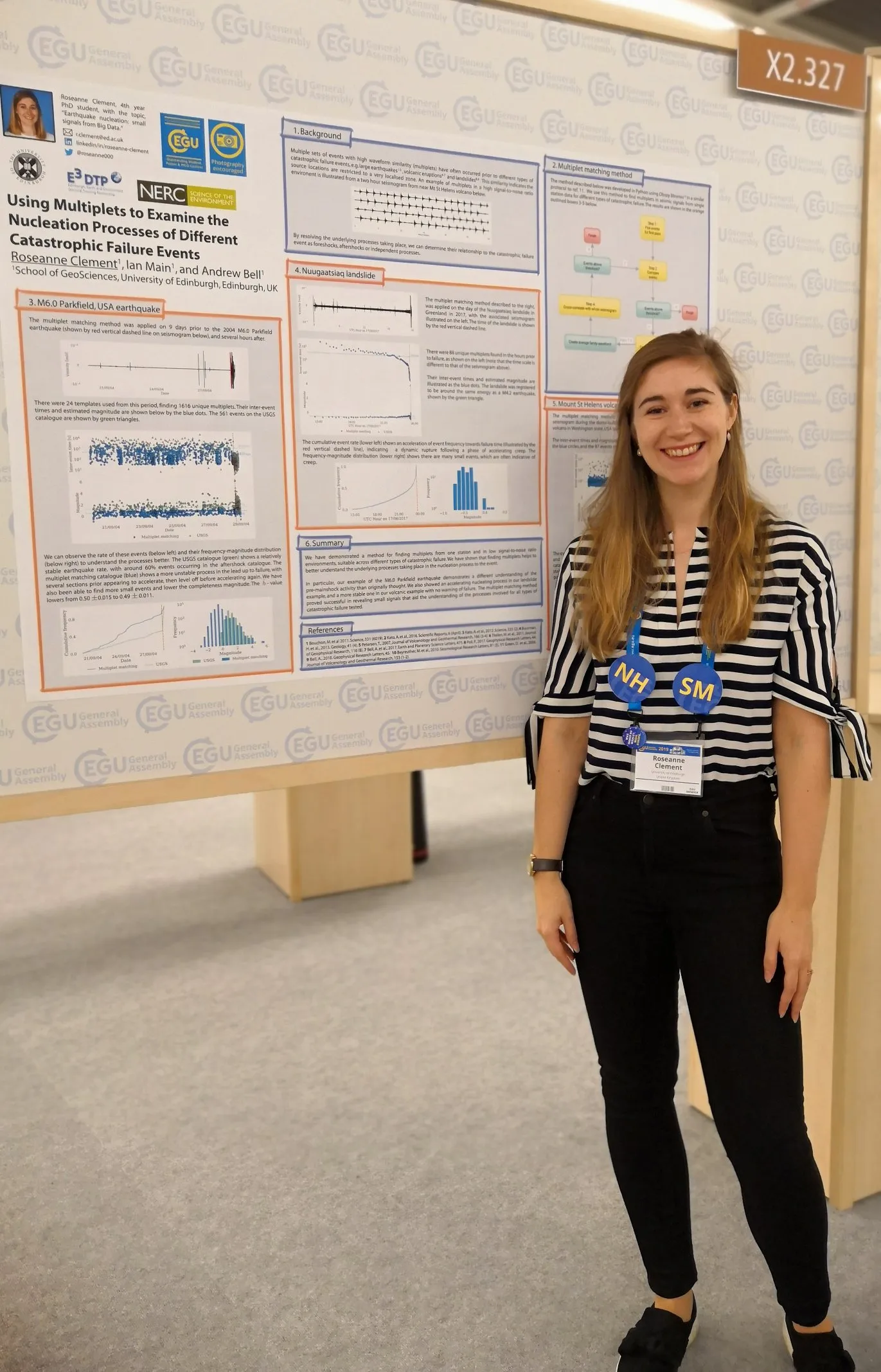 Roseanne Clement at the European Geosciences Union (EGU) General Assembly - April 2019